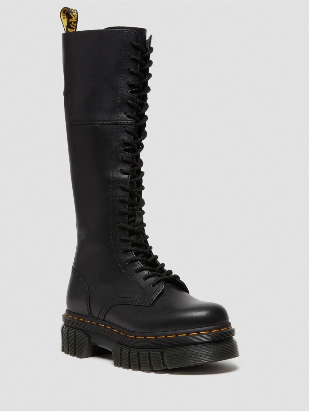 Dr. Martens AUDRICK 20-EYE LEATHER KNEE HIGH PLATFORM BOOTS